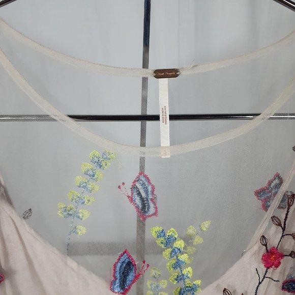 Free People Sheer Garden Mini Dress Petal Size S - Picture 5 of 9